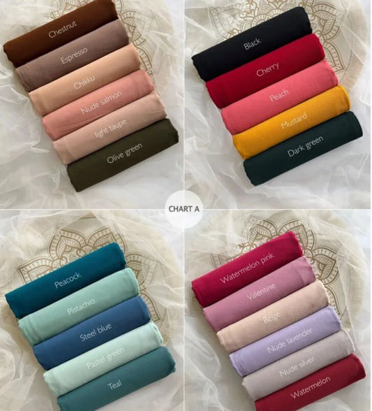 🌟 Premium Malaysian Heavy Cotton Scarves - Chart A 🌟