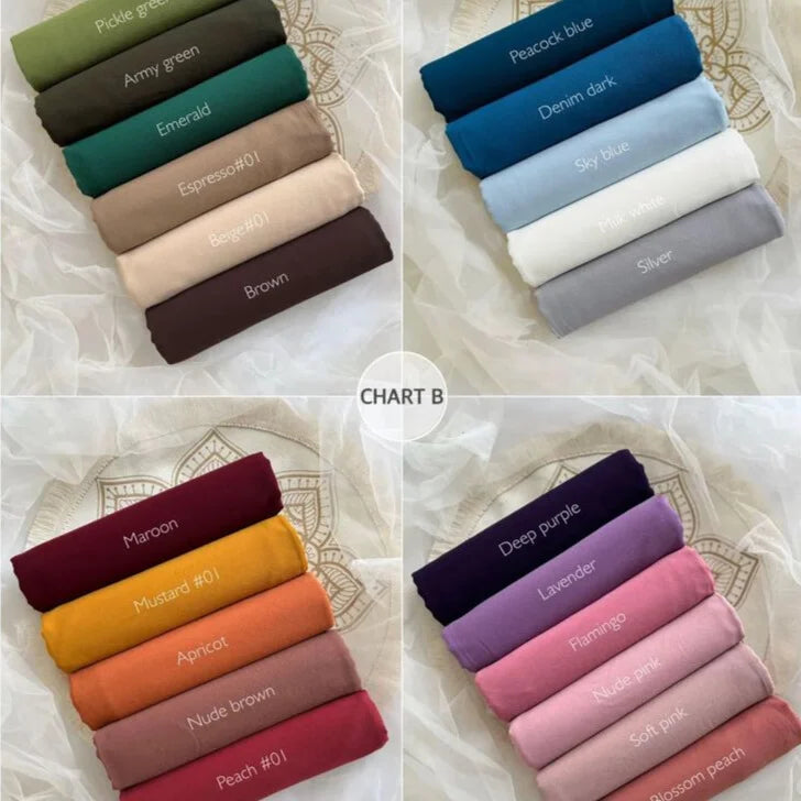 🌟 Premium Malaysian Heavy Cotton Scarves - Elegant & Affordable 🌟 CHART C